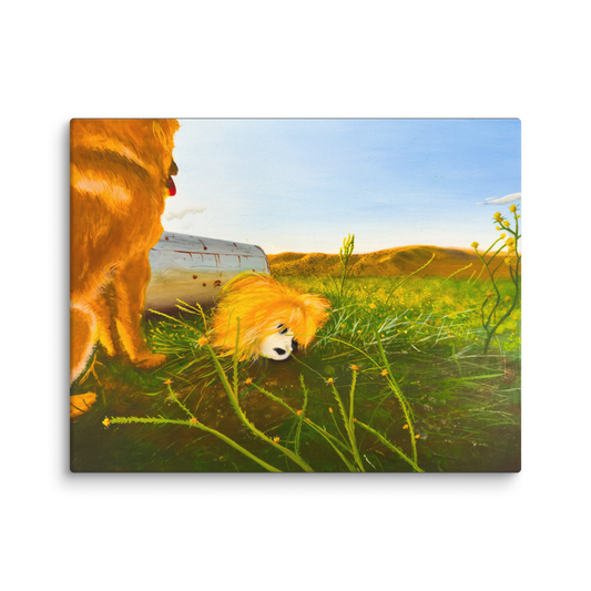 Title: Dogs and Dolls - Acrylic Painting Print - 11x14